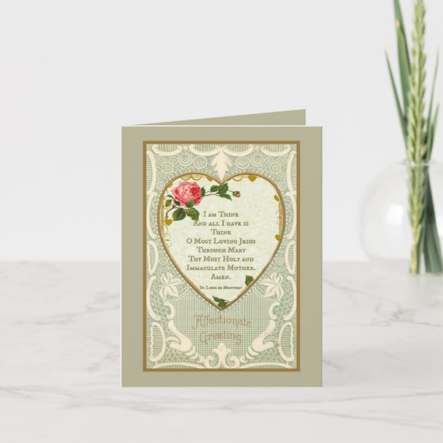 Cartão De Festividades Namorados St Louis De Montfort Oração (Frente)
