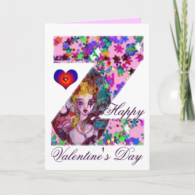 CARTÃO DE FESTIVIDADES NAMORADOS VENETIANO MONOGRAM Z - LETRA (Frente)