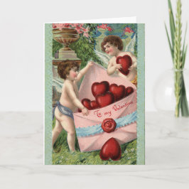 Cartão De Festividades Namorados Vintage Cupids