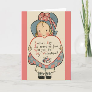 Cartão De Festividades Namorados Vintage - Militar - Soldado Boy,
