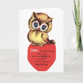 Cartão De Festividades Namorados Vintage Owl