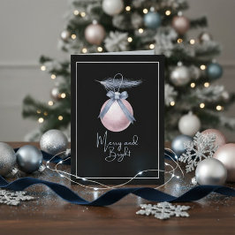 Cartão De Festividades Não Foto De Natal De Ornamento feliz E Brilhante