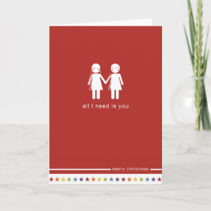 Cartão De Festividades Não Hetero Design 'Tudo que preciso é de você'