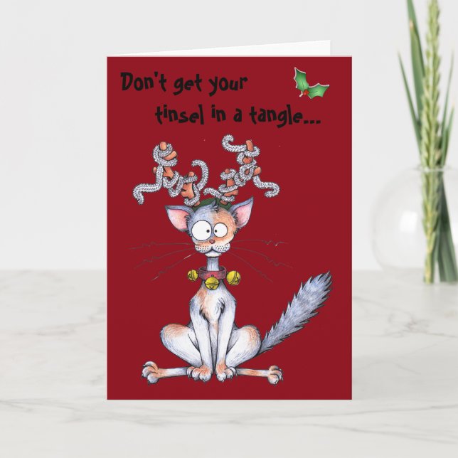 Cartão De Festividades Não obtenha seu ouropel em um emaranhado! Feriado (Frente)