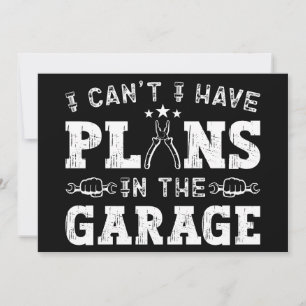 Cartão De Festividades Não Posso, Tenho Planos Na Garagem, Mecânico Engra