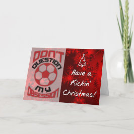 Cartão De Festividades Não Questionar a Obsessão do Futebol no Natal Verm