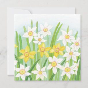 Cartão De Festividades Narcisos da Primavera