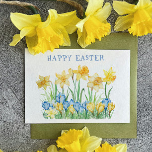Cartão De Festividades Narcisos de Jardim de Primavera Feliz Páscoa