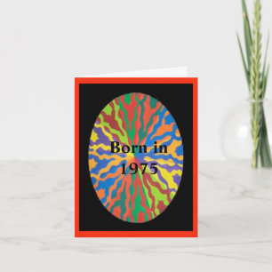 Cartão De Festividades Nascer em 1975 Fatos divertidos de aniversário sob