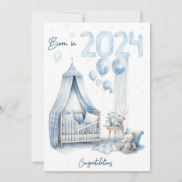 Cartão De Festividades Nascer em 2024 - Parabéns - Nova placa para bebê