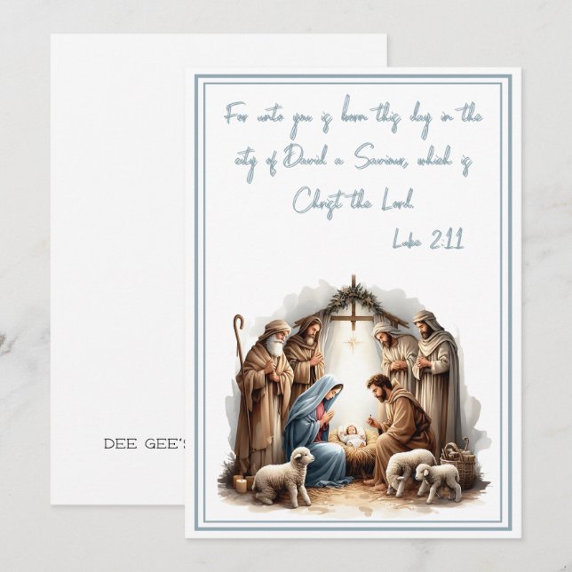 Cartão De Festividades Nascer em Belém - Uma Luz para o Mundo (Frente/Verso)