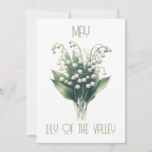 Cartão De Festividades Nascimento Mês da Flor Maio à Lily Aniversário