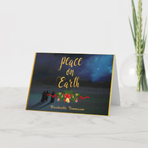 Cartão De Festividades Nashville Custom Christmas Card - Peace On Earth