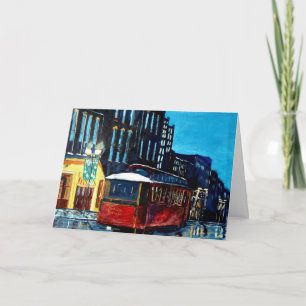Cartão De Festividades Nashville Trolley Christmas Card