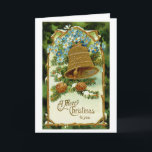 Cartão De Festividades Natais vintages<br><div class="desc">Cartão de saudação de Natais vintages: Um feliz Natal para você</div>