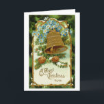 Cartão De Festividades Natais vintages<br><div class="desc">Cartão de saudação de Natais vintages: Um feliz Natal para você</div>