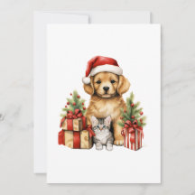 natais vintages 2023 Pets Ho ho ho Puppy e Kitten