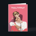 Cartão De Festividades Natais vintages, Amor Retroativo e Romance<br><div class="desc">O dom do amor. O dom da paz. O dom da felicidade. Que todas estas sejam suas no Natal. Fácil de personalizar este cartão de Natal para personalizar com sua própria mensagem de feriado, ou simplesmente adicionar seus nomes. Vintage ilustration love and romance design apresentando um novo casal em amor,...</div>