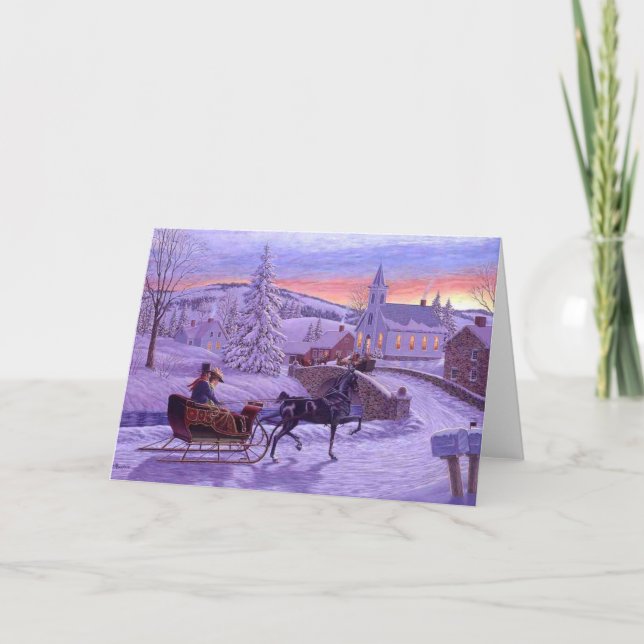 Cartão De Festividades Natais vintages antigos movidos (Frente)