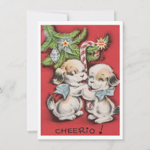 Cartão De Festividades Natais vintages Cachorros