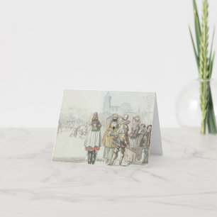 Cartão De Festividades Natais vintages CARREGAM O REI DO INVERNO (1766)