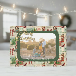 Cartão De Festividades Natais vintages Collage Foto Frame