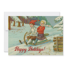 Natais vintages Crianças Dormindo na Neve