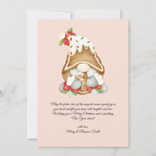 Cartão De Festividades Natais vintages de Aquarela Gnome Chocolate Quente