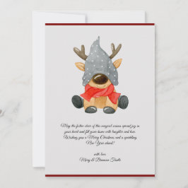 Cartão De Festividades Natais vintages de Aquarela Reindeer Gnome