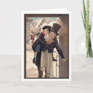 Cartão De Festividades natais vintages de Jessie Willcox Smith