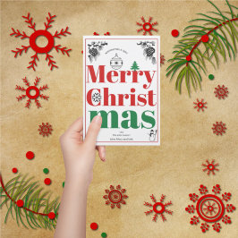 Cartão De Festividades Natais vintages elementos bold tipografia