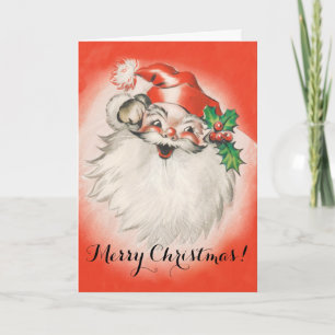 Cartão De Festividades Natais vintages, Jolly Retro 50 Papai Noel