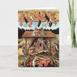 Cartão De Festividades Natais vintages, Nascimento do Cristo por Botticel