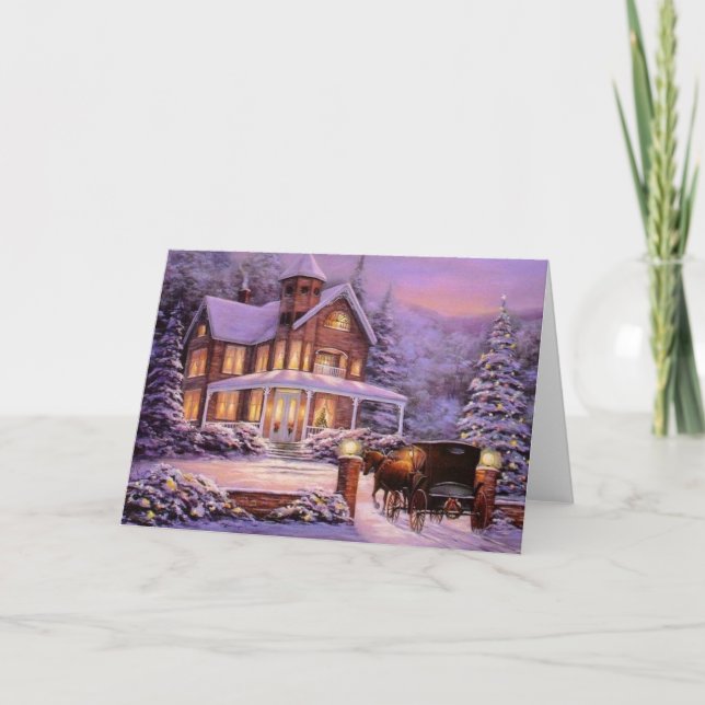 Cartão De Festividades Natais vintages No País (Frente)