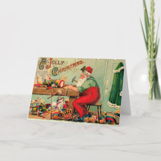 Cartão De Festividades Natais vintages no Workshop Papai noel