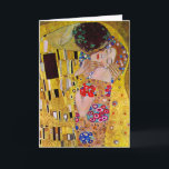 Cartão De Festividades Natais vintages, o Beijo de Gustav Klimt<br><div class="desc">Fácil de personalizar o cartão de Natal, basta adicionar os seus nomes! O Beijo (detalhe) (1907-1908) de Gustav Klimt (1862-1918) é uma pintura de romance e amor pela arte vitoriana, simbolismo pela era vitoriana, apresentando um casal romântico em vários tons de ouro, padrões e símbolos, compartilhando um beijo contra fundo...</div>