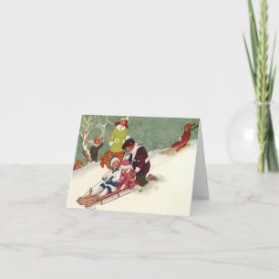 Cartão De Festividades Natais vintages Obrigado