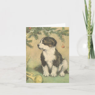 Cartão De Festividades Natais vintages Obrigado