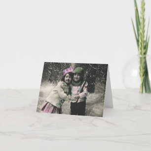 Cartão De Festividades Natais vintages Obrigado