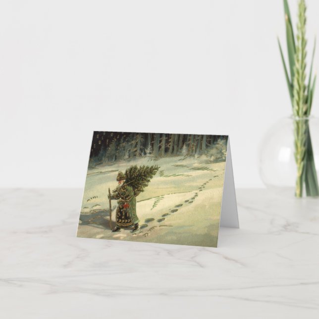 Cartão De Festividades Natais vintages Obrigado (Frente)