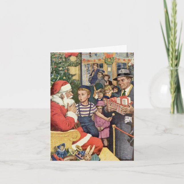 Cartão De Festividades Natais vintages Obrigado (Frente)