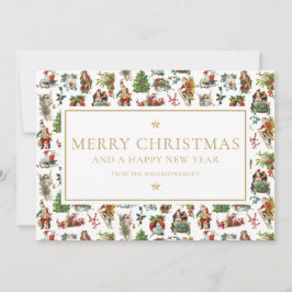 Cartão De Festividades Natais vintages Office Business Company