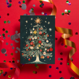 Cartão De Festividades Natais vintages Ornamentos de Árvore Topper Estrel