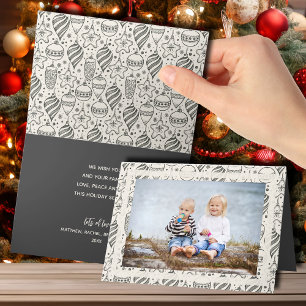 Cartão De Festividades Natais vintages Ornaments Folha Foto