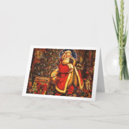 Cartão De Festividades Natais vintages Papai Noel feliz presente de feria