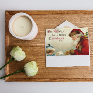 Cartão De Festividades Natais vintages Papais noeis presentes Menino dá c