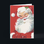 Cartão De Festividades Natais vintages Santa Claus, Jolly e Winking<br><div class="desc">Ilustração Vintage design de Natal com um feliz e alegre Papai Noel vestindo um chapéu e piscando como se ele tivesse um segredo. Ho,  ho,  ho,  Feliz Natal!</div>