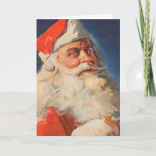 Cartão De Festividades natais vintages, Santa Claus, Lista Bela