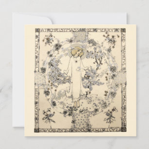 Cartão De Festividades Natais vintages Saudação de Jessie Marion King