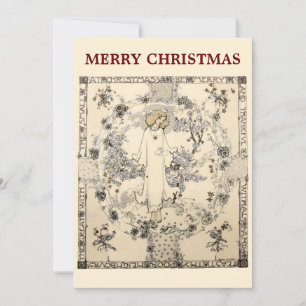 Cartão De Festividades Natais vintages Saudação de Jessie Marion King